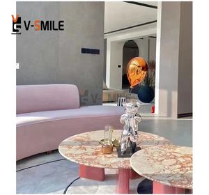 Luxe Poli Calacatta Rouge Marbre Plateau De Service Rectangle Naturel Étanche Marbre Décoratif Alimentaire Fruits Bijoux Plateau Villa - Product Image 4