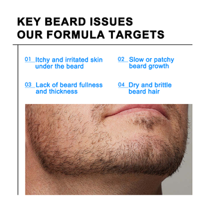 Sérum de croissance de <span class=keywords><strong>barbe</strong></span> à absorption profonde à l'huile d'argan marocaine et de jojoba avec biotine et aloe vera anti-frisottis pour hommes - Product Image 4