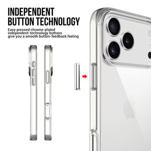 2025 nouveau arrivé pour iPhone 17 cristal clair avec bouton en métal couverture de téléphone portable pour iPhone 17 Pro Max - Product Image 5