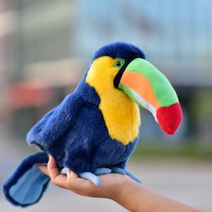 Peluche Tucan Réaliste de Haute Qualité, Jouet en Peluche Oiseau <span class=keywords><strong>Bleu</strong></span> Mignon, Animaux en Peluche Adorables, Cadeaux pour Enfants, Compagnon de Chambre - Product Image 1