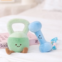 Porte-clés en peluche PP en forme d'haltère, d'haltère kettlebell ou de barre de musculation, décoratif pour salle de sport, hauteur 11-55 cm, cadeau pour hommes, vente en gros