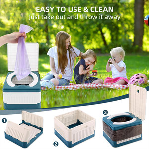 2024 SUNNUO nuovo da esterno in plastica portatile di emergenza per bambini vasino wc da <span class=keywords><strong>campeggio</strong></span> da viaggio sedile pieghevole per allenamento - Product Image 6