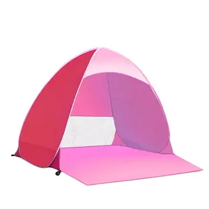 Tente de plage parapluie pour enfants et adultes, parapluie, Protection solaire, Pop-Up, rose, Portable, pliable, pour 2 à 3 personnes, été