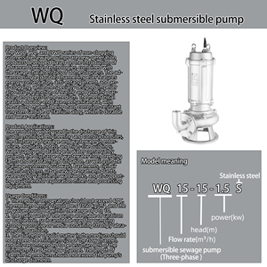 Pompe submersible pour eaux usées en acier inoxydable 316L, 30HP DN100 80m³/h 48m, résistante aux blocages, pour drainage industriel - Product Image 4