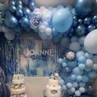 Kit d'arche de guirlande de ballons d'hiver, ballons confettis en latex pour anniversaire sur le thème de la neige, pays des merveilles d'hiver, Noël, fête de naissance