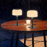 Lámpara de Mesa Solar LED Moderna con Control de Intensidad, Luz Blanca Cálida, Construcción de Metal y ABS, Lámpara Nocturna
