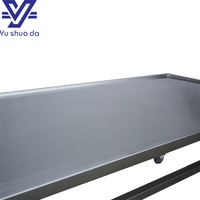 Chariot de dissection médical YUSHUODA YS-AT101 gris à 4 roues en acier inoxydable, design humanisé, chariot de morgue, mobilier hospitalier