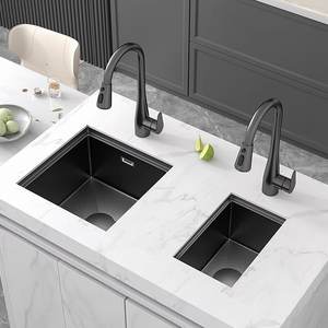 Fregadero Doble de Acero Inoxidable de Montaje Rápido en la Parte Superior, Resistente a los Arañazos y Duradero para Uso en Cocinas Modernas - Product Image 1