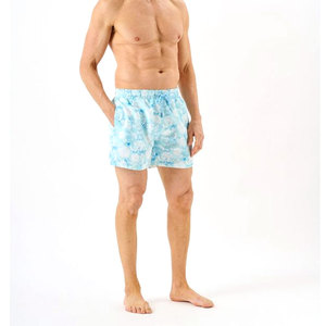 Customized <b>Men's</b> Elastic Waist Solid Color <b>Men</b> Beach Shorts Quick Dry Swim <b>Trunks</b> Drawstring Mid Waist Shorts - Product Image 1