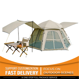 Tente de camping familiale à ouverture rapide, Oxford double couche, imperméable UPF50+, quatre saisons, espace extra large, portable, extérieur - Product Image 1