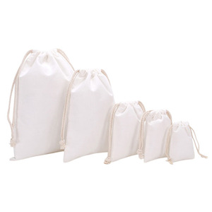 Wholesale Personalized Beige Muslin Bag Custom Small Cotton Drawstring Bag Pouch for <b>Bracelet</b> Storage Bag - Product Image 5