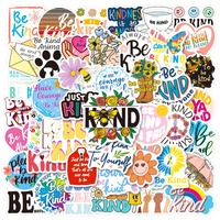 50 autocollants « Be Kind » imperméables avec citations inspirantes pour journal, carnet, skateboard, téléphone, bouteille d'eau, décoration DIY, cadeau