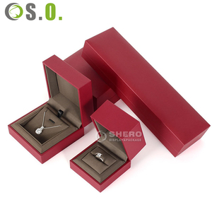 Caja de Regalo de Boda de Papel Imitación Cuero Roja de Alta Calidad al por Mayor, Caja de Joyería Personalizada para Empaque de Joyas - Product Image 3