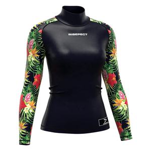 Maillot de bain de surf noir à manches longues pour femme, protection anti-UV, style Flower Diving - Product Image 2
