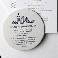 Sous-verres en carton personnalisables imprimables pour boissons, super absorbants, carrés ou ronds, en papier, très populaires