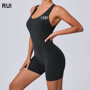 RUIQUWIN Nouveau Sexy Dos Nu Yoga Jumpsuit Skinny Fitness Wear Doux Respirant Shorts Pour Les Femmes - Product Image 1