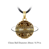 Collier Bola en Cuivre Harmonique pour la Grossesse, Cloche de Maternité Vintage en Cuivre, Boule à Souhaits, Cadeaux pour Mère