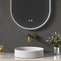 Espejo de Baño Inteligente con Marco de Aluminio, Iluminación LED, Antivaho, Control Táctil, Clasificación IP65, Ecológico, Sin Cobre, para Apartamentos