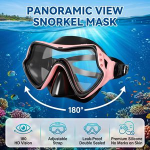 Maschera Subacquea Panoramica HD in Vetro Temperato <span class=keywords><strong>con</strong></span> Copertura Nasale Anti-Appannamento per Adulti e Adolescenti - Product Image 2