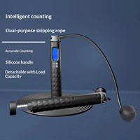 Corde à sauter numérique sans fil réglable en ABS avec poignée confortable et lestée par des billes de gravité, pour usage domestique unisexe et comptage des calories