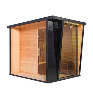 ساونا كربونية بتصميم حديث من فنلندا 2-8 أشخاص قابلة للتخصيص من الأشعة تحت الحمراء للخشب الخارجي ، ساونا كربونية كاملة الطيف بالأشعة تحت الحمراء - Product Image 3