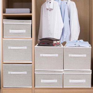 Folding Storage Cube Non-woven Fabric Closet Organizer <b>Large</b> Capacity Home Storage <b>Box</b> - Product Image 4