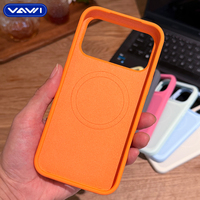 Étui en silicone liquide VAWI S088 en gros avec plaque arrière magnétique assortie pour iPhone 17 Pro Max, coque de téléphone en silicone antichoc