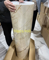 Grand Rouleau de Papier Peint 3D Effet Marbre en Mousse PE, Panneau Mural Autocollant pour la Décoration Intérieure de Maison