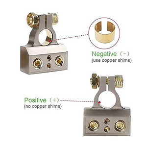 1 paire de connecteurs de bornes de batterie de voiture, calibre 0/4/8/10 AWG, positifs et négatifs, pour voiture, <span class=keywords><strong>camping</strong></span>-<span class=keywords><strong>car</strong></span>, bateau, marine - Product Image 4
