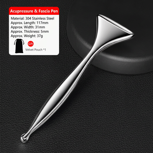 Stylo de massage facial en acier inoxydable 304, couteau fascial, masseur de cou, stylo de pression des points méridiens, tige de traction osseuse, stylo de poussée osseuse - Product Image 1
