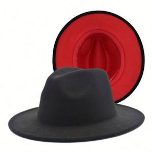 Chapeaux Fedora Unisexe à Large Bord de 7,5 cm en Feutre Bicolore Élégant Personnalisé Polyester/Coton, 53 Couleurs, pour Fête, Pêche, Vente en Gros - Product Image 3