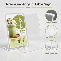 Support de menu incliné en acrylique transparent en forme de L pour table, présentoir de prospectus pour restaurant, mariage, bureau, magasin de détail