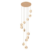 Luminaires suspendus ronds à LED de luxe pour hall de villa, salon, et lustres modernes à double hauteur pour escalier