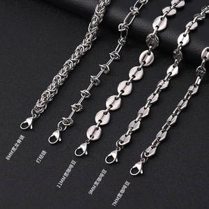 G.T 2022 <span class=keywords><strong>gioielli</strong></span> in argento Stock Hip Hop 7/9/11mm in acciaio inox chicchi di caffè naso di maiale <span class=keywords><strong>Marina</strong></span> bracciale a catena a maglia per uomo donna - Product Image 2