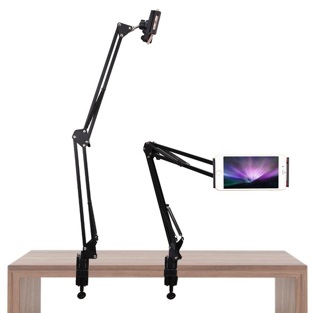 Flexible Rotatable Holder Phone Tablet Long Arm Lazy Aluminum Mobile Phone Holder Stand for 4-10.5 Inch Devices