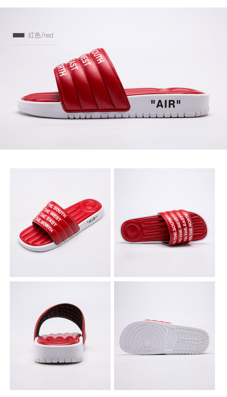 New Design Men Sandals Outdoor Leather Air Cushion Slippers PVC Non-slip Home Slippers