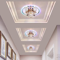 Plafonniers modernes à télécommande en cristal pour couloir, balcon, éclairage encastré, véranda, hall, allée, spot lumineux