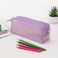 PVC coloré cosmétique organisateur crayon pochette étui femmes porte-articles de toilette fermeture éclair sac maquillage fermeture éclair crayon étui pochette