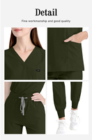2026 VIAOLI En gros Tenues médicales confortables à col en V et coupe jogger, personnalisables pour hôpitaux, salons et marques