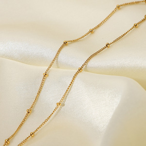 도매 맞춤형 변색 방지 방수 체인 스테인리스 스틸 PVD 18K 골드 비드 볼 체인 목걸이 여성용 - Product Image 4