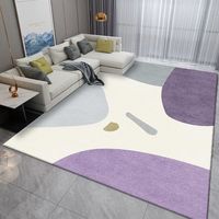 Ensembles de tapis carrés modernes style crème à poils moyens, tapis 3D pour canapé et table basse, fabriqués à la machine, antidérapants et lavables