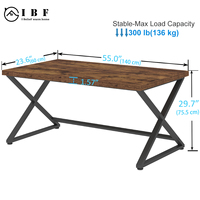 Bureau en chêne de 1.4 mètres de long pour la maison vintage Bureau d'ordinateur en bois au design moderne pour les jeux à domicile