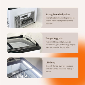 Kem nhỏ tủ lạnh để bán Gelato Showcase bảng Top Counter Top Glass Door Mini ice cream hiển thị tủ đông - Product Image 6