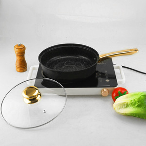 Maifan Stone Cookware Set 8Pcs Gold <b>Handle</b> Non-Stick Frying <b>Pan</b> Oven Safe Hand Wash Only - Product Image 2