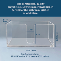 Distributeur de serviettes en papier en gros pour salle de bain et cuisine, support de comptoir en acrylique pour serviettes pliées en C