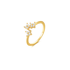 Simple Flower <b>Open</b> <b>Ring</b> New 925 Silver and Gold Plated for Wedding and Party - Product Image 1