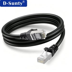Pvc Jacket Communication <b>Cables</b> D-Sunty OEM ODM Cat6a S/FTP Copper 26AWG 4 Pair <b>RJ45</b> 8P8C Black 3m 10m CE RoHS Compliant - Product Image 2