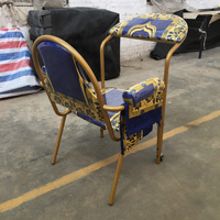 CH-C07, De Luxe Sur Mesure Coran Renversé En Métal Église Culte Musulman Prière Chaise Pliante Mosquée Chaises Avec Livre Sac