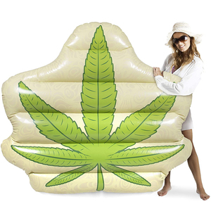 Flotador Inflable Gigante con Forma de Hoja de Cannabis, 5 Pies de Ancho, de PVC, para Fiestas Acuáticas, para Adultos, Diversión de Verano - Product Image 1