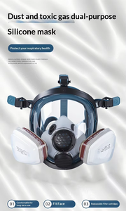 Masque respiratoire intégral de haute qualité avec filtre anti-fumée, anti-chaleur et anti-chimiques, réutilisable avec filtres - Product Image 4